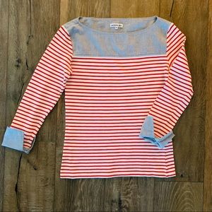 Lacoste Striped Shirt with Denim Accents